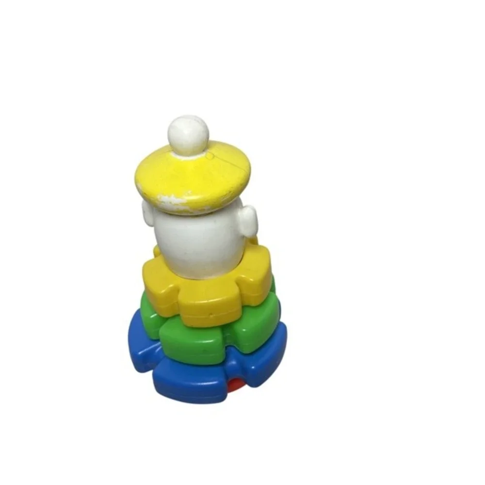 Vintage Fisher Price Clown‎ Stacker Toy Plastic Colorful Rings Nursery Decor